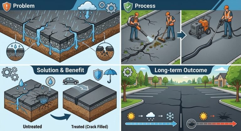 Why Asphalt Crack Filling Protects Your Pavement